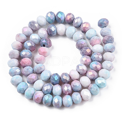 Faceted Electroplated Glass Beads Strands X-GLAA-C023-02-B06-1