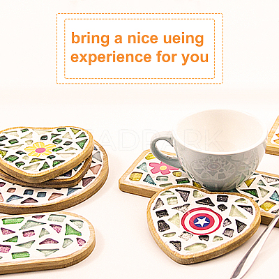 3Pcs 3 Style Wooden Mosaic Coaster Base Bottom Embryo AJEW-GF0004-31-1