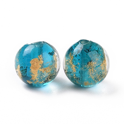 Handmade Gold Foil Glass Beads LAMP-C004-03C-1