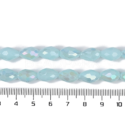 Opaque Solid Color Electroplate Glass Beads Strands EGLA-N013-P8mm-B11-1