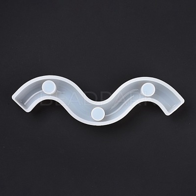 DIY Wavy Line M Shape Candlestick Silicone Molds DIY-E040-03-1