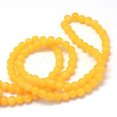 Baking Paint Imitation Jade Glass Round Bead Strands DGLA-Q021-6mm-30-1