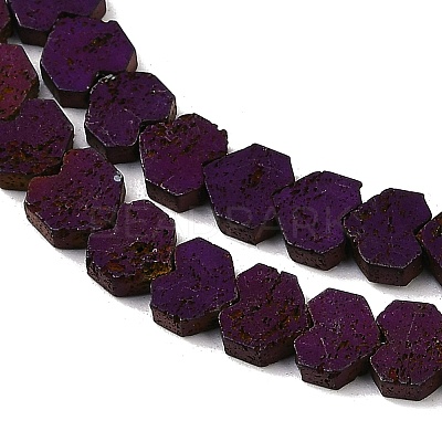 Electroplated Natural Lava Rock Beads Strands G-K388-04B-10-1