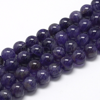 Natural Amethyst Beads Strands X-G-R446-6mm-21-1