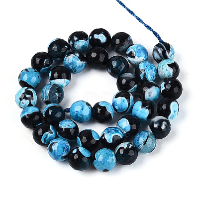 Dyed & Heated Natural Fire Crackle Agate Beads Strands G-N359-01B-05-1