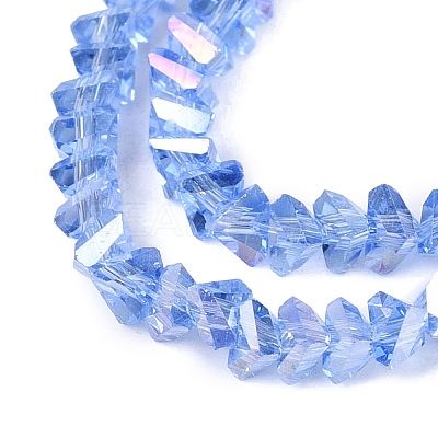 Electroplate Transparent Glass Beads Strands EGLA-Q139-01A-A22-1