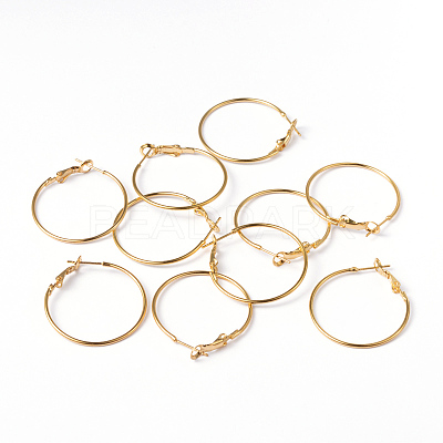 Golden Plated Brass Hoop Earrings X-EC108-1NFG-1