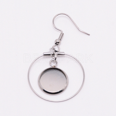 Stainless Steel Dangle Earrings STAS-WH0015-38P-1