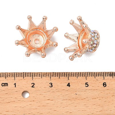 Alloy Rhinestone Crown Beads FIND-NH0001-19RG-1