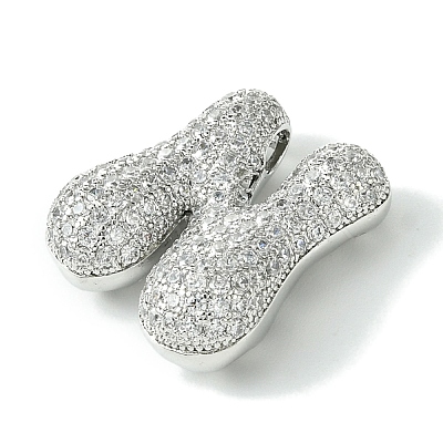 Rack Plating Brass Cubic Zirconia Pendants KK-S378-02P-N-1