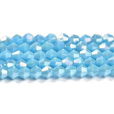 Opaque Solid Color Electroplate Glass Beads Strands EGLA-A039-P4mm-B12-1