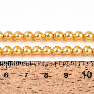 Baking Paint Pearlized Glass Pearl Bead Strands HY-N002-5mm-A08-1