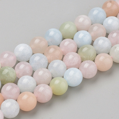 Natural Morganite Beads Strands G-Q961-08-10mm-1