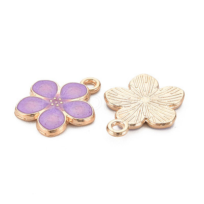 Light Gold Plated Alloy Enamel Pendants ENAM-R136-17G-1