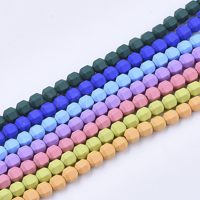 Spray Painted Non-magnetic Synthetic Hematite Beads Strands G-T124-13-1