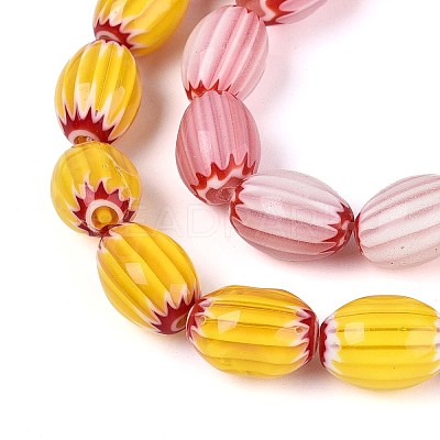 Handmade Millefiori Lampwork Chevron Beads Strands LAMP-T022-14M-1