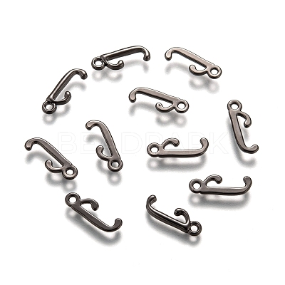 Gunmetal Plated Alloy Letter Pendants PALLOY-J718-01B-J-1