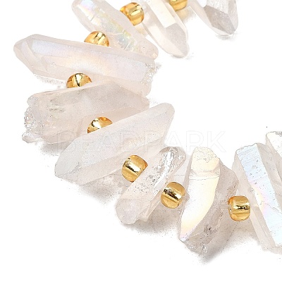 Electroplated Natural Quartz Crystal Beads Strands G-F800-F11-1
