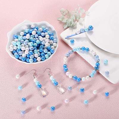 400Pcs 4 Colors Opaque Acrylic Beads MACR-SZ0001-79D-1