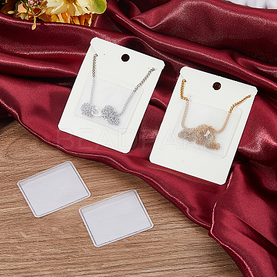 10 Pockets Frosted PVC Necklace Chain Adhesive Pouches CON-WH0088-89-1