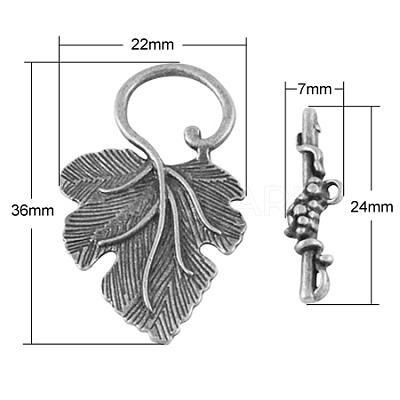 Alloy Toggle Clasps X-PALLOY-A20005-AS-FF-1