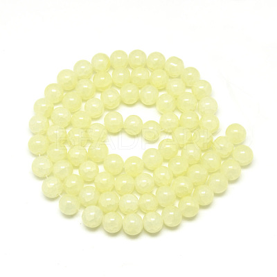 Baking Paint Crackle Glass Beads Strands X-DGLA-Q023-8mm-YS3-1