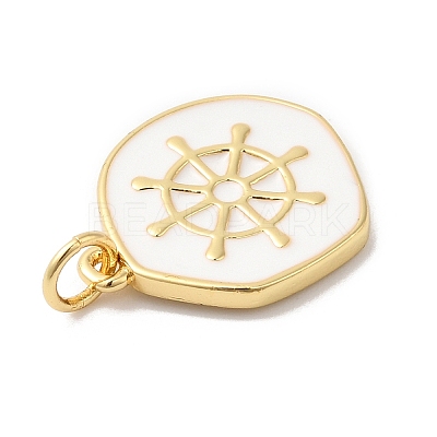 Rack Plating Brass Enamel Pendants KK-R144-01G-1