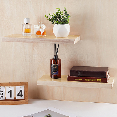 Rectangle Wood Wall Storage Rack AJEW-WH0794-25-1
