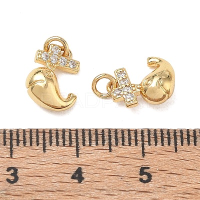 High Polished Ocean Brass Micro Pave Clear Cubic Zirconia Pendants CU-CBAF3CF-02L-01-1