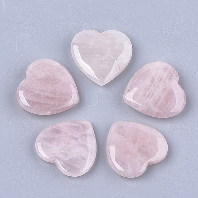 Natural Rose Quartz Heart Love Stone G-T125-06A-1