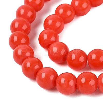 Opaque Solid Color Glass Beads Strands GLAA-T032-P6mm-19-1