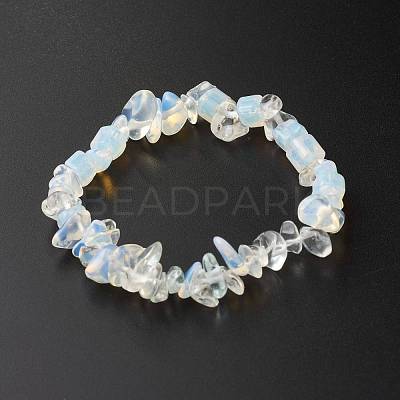 Opalit Chip Beads Stretch Bracelet for Women BJEW-AL00003-26-1
