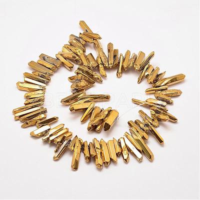 Electroplated Natural Quartz Crystal Beads Strands G-P267-02C-1