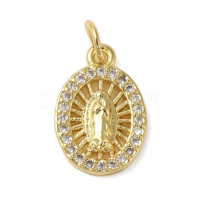 Rack Plating Brass Micro Pave Cubic Zirconia Pendants KK-P279-11G-1