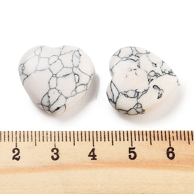 Heart Synthetic Howlite Palm Stones G-C134-06A-05-1