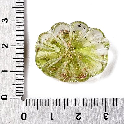 Luminous Handmade Gold Sand Lampwork Beads FOIL-T006-04E-1