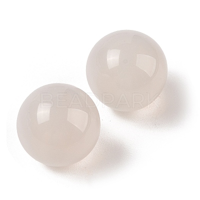 Natural White Agate No Hole Sphere Beads G-K353-04D-18-1