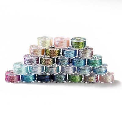 25 Rolls Polyester Metallic Threads OCOR-E026-05-1