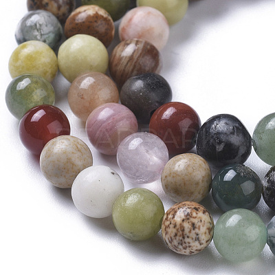Natural Mixed Gemstone Beads Strands G-F668-08-6mm-1