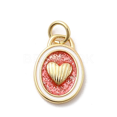 Brass Enamel Pendants KK-P338-38B-G-1