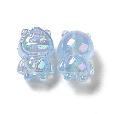 UV Plating Rainbow Iridescent Acrylic Beads PACR-M002-12C-1