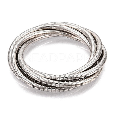 Iron Round Snake Chains Bangle BJEW-T022-01P-1
