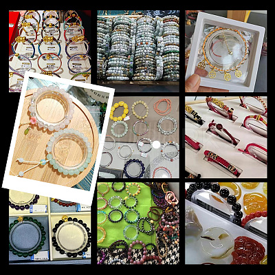 20Pcs Small Transparent Shelf Bangle Organizer Bracelet Displays Stand Jewelry Holder BDIS-PH0001-04-1