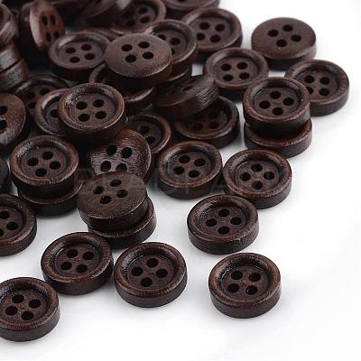 4-Hole Dyed Wood Buttons WOOD-S663-09-1
