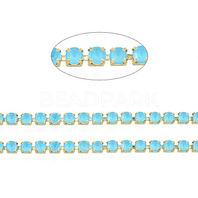 Brass Rhinestone Strass Chains CHC-N017-003B-C02-1