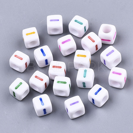 Opaque White Acrylic Beads SACR-R252-02I-1