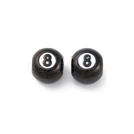 8 Ball 304 Stainless Steel Enamel Beads STAS-B085-20G-1