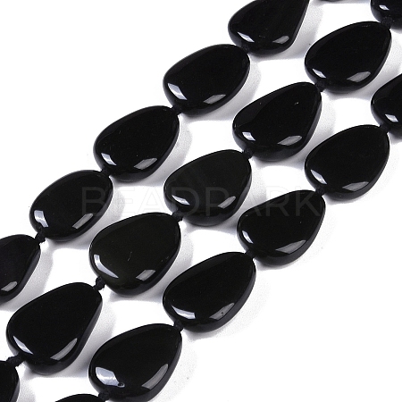 Natural Black Gemstone Beads Strands G-Q164-C01-01-1