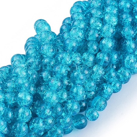 Crackle Glass Beads Strands X-CCG-Q001-8mm-06-1