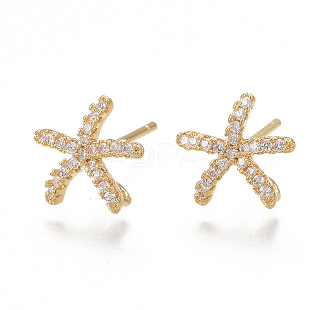 Brass Stud Earring Findings LS-X-KK-T038-470G-1